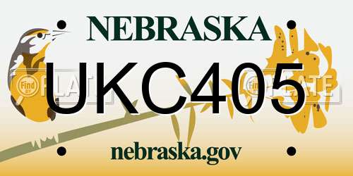UKC405 Nebraska License Plate