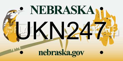 UKN247 Nebraska License Plate