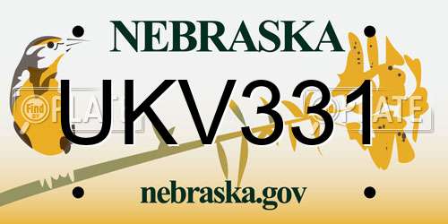 UKV331 Nebraska License Plate