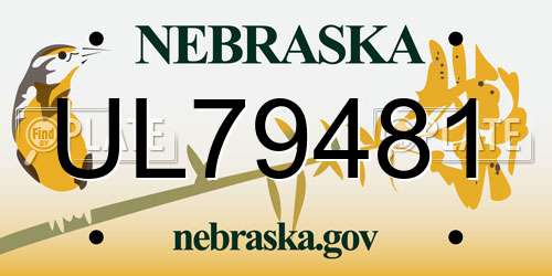 UL79481 Nebraska License Plate