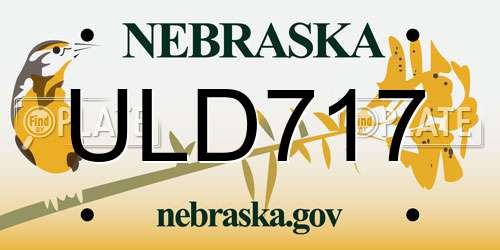 ULD717 Nebraska License Plate