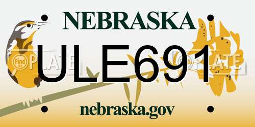 ULE691 Nebraska License Plate