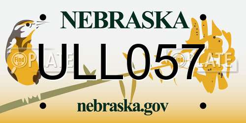 ULL057 Nebraska License Plate