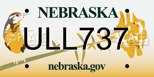 ULL737 Nebraska License Plate