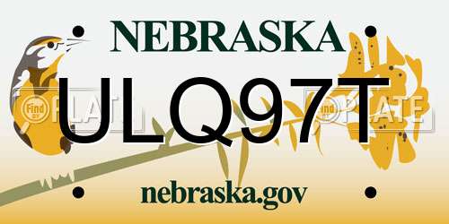 ULQ97T Nebraska License Plate