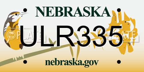 ULR335 Nebraska License Plate