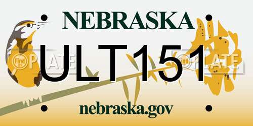 ULT151 Nebraska License Plate