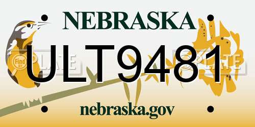 ULT9481 Nebraska License Plate