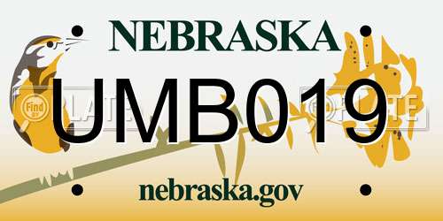 UMB019 Nebraska License Plate