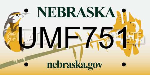 UMF751 Nebraska License Plate