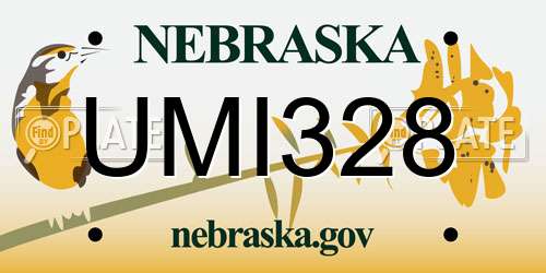 UMI328 Nebraska License Plate