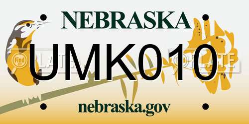 UMK010 Nebraska License Plate