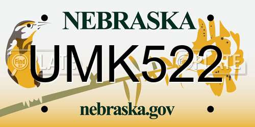 UMK522 Nebraska License Plate