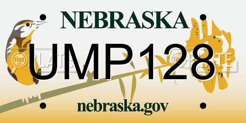 UMP128 Nebraska License Plate