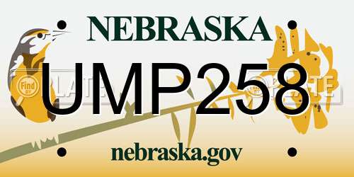 UMP258 Nebraska License Plate