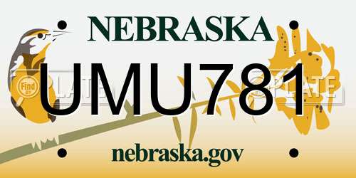 UMU781 Nebraska License Plate