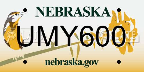 UMY600 Nebraska License Plate