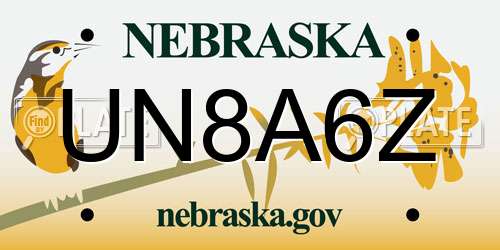 UN8A6Z Nebraska License Plate
