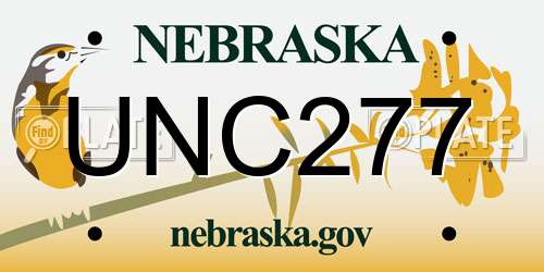 UNC277 Nebraska License Plate