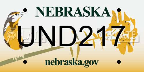 UND217 Nebraska License Plate