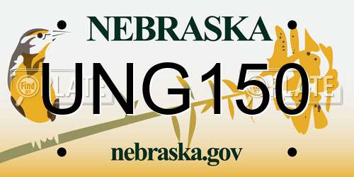 UNG150 Nebraska License Plate