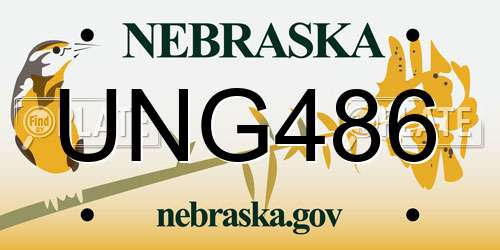 UNG486 Nebraska License Plate