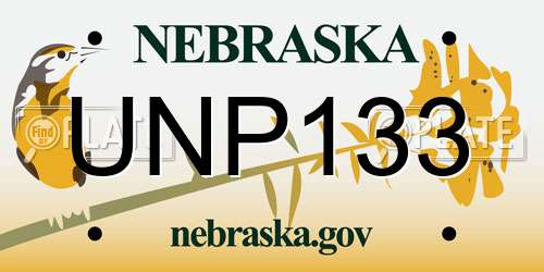 UNP133 Nebraska License Plate