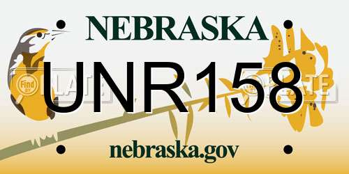UNR158 Nebraska License Plate
