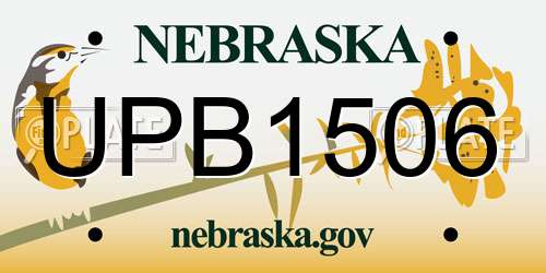 UPB1506 Nebraska License Plate
