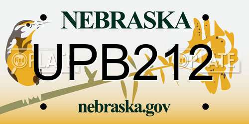 UPB212 Nebraska License Plate