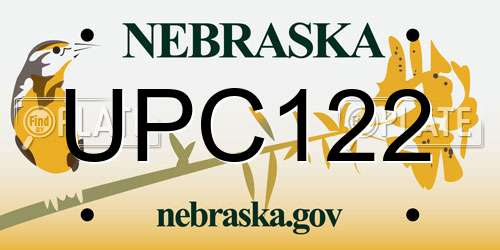 UPC122 Nebraska License Plate