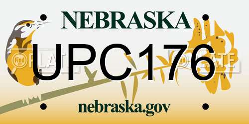 UPC176 Nebraska License Plate