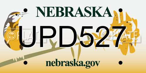 UPD527 Nebraska License Plate