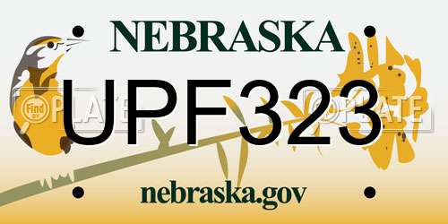 UPF323 Nebraska License Plate