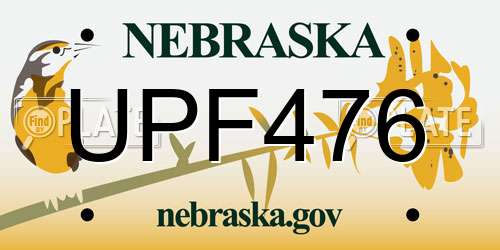 UPF476 Nebraska License Plate