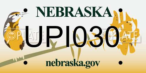 UPI030 Nebraska License Plate