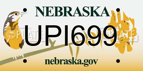 UPI699 Nebraska License Plate