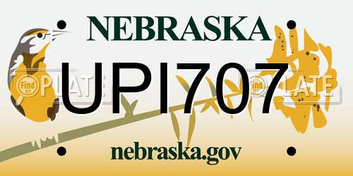 UPI707 Nebraska License Plate
