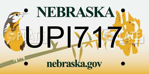 UPI717 Nebraska License Plate