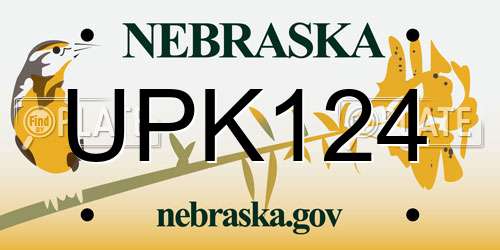 UPK124 Nebraska License Plate