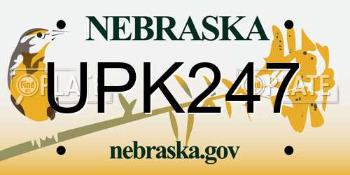 UPK247 Nebraska License Plate