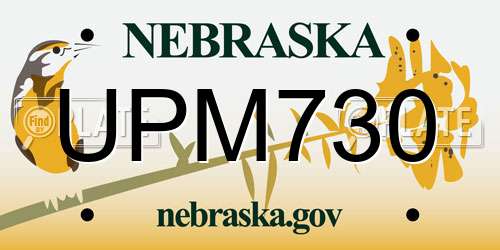 UPM730 Nebraska License Plate