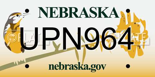 UPN964 Nebraska License Plate