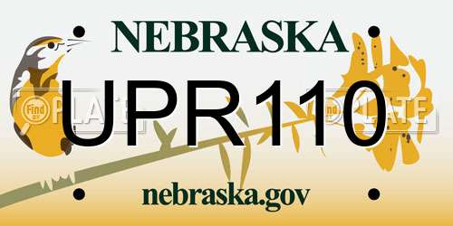 UPR110 Nebraska License Plate
