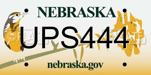 UPS444 Nebraska License Plate