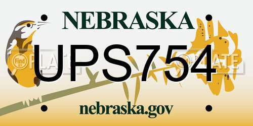 UPS754 Nebraska License Plate