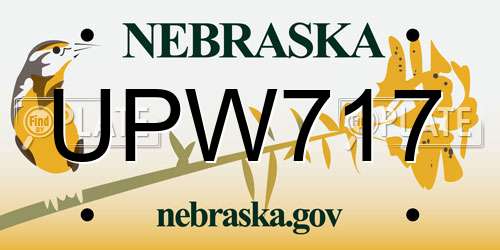 UPW717 Nebraska License Plate