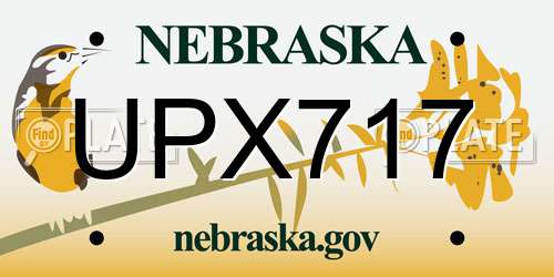 UPX717 Nebraska License Plate