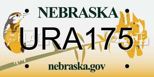 URA175 Nebraska License Plate