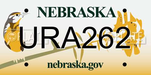 URA262 Nebraska License Plate
